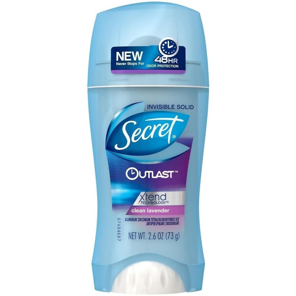 Secret Outlast Xtend Clean Lavender Invisible Solid Deodorant 2.6 oz 11/…